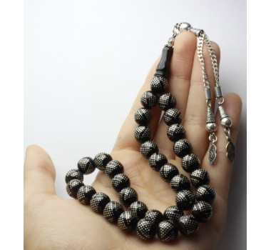 Özel Çalışılmış Yoğun İşlemeli Oltu Tesbih