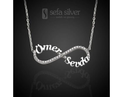 Zirkon Taşlı İsimli Gümüş Kolye