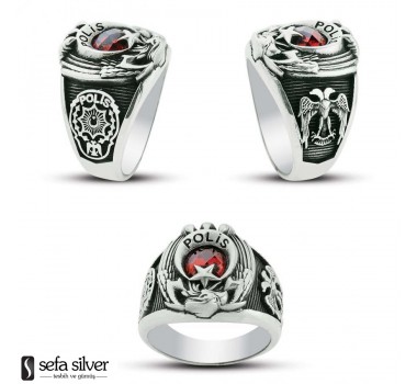 Kartal Başlı 925 Ayar Gümüş Polis Yüzüğü Kartal Başlı 925 Ayar Gümüş Polis Yüzüğü