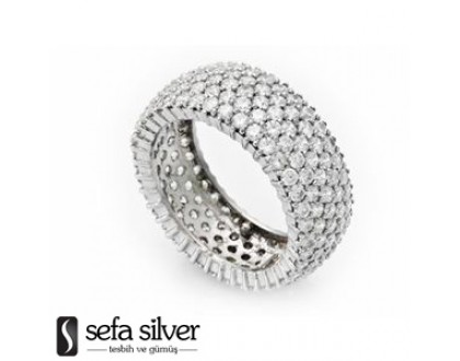 Beş Sıra Tam Tur Gümüş Yüzük