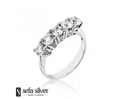 Tırnaklı Beştaş Gümüş Yüzük