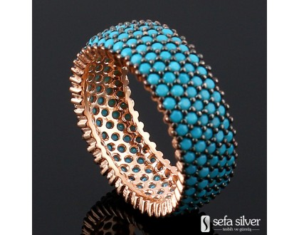 Turkuaz Taşlı Gümüş Yüzük