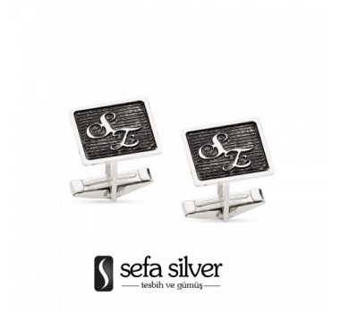 Harfli Kare Kol Düğmesi Harfli Kare Kol Düğmesi