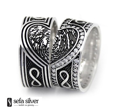 Kalpli Sonsuzluk Motifli Gümüş Alyanslar Kalpli Sonsuzluk Motifli Gümüş Alyanslar