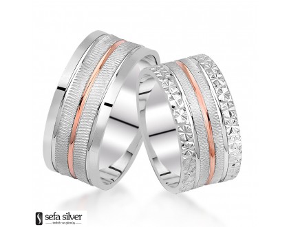 Roze Kaplama Gümüş Alyans Modeli