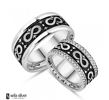 Sonsuzluk Modeli Gümüş Çift Alyanslar Sonsuzluk Modeli Gümüş Çift Alyanslar