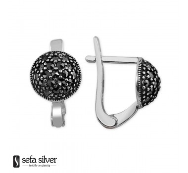 925 Ayar Gümüş Yarım Küre Küpe 925 Ayar Gümüş Yarım Küre Küpe