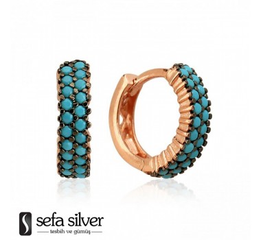 Çift Sıra Altın Kaplama 925 Ayar Gümüş Halka Küpe Çift Sıra Altın Kaplama 925 Ayar Gümüş Halka Küpe