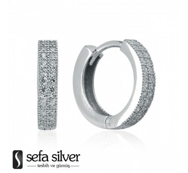 Çift Sıra Zirkon Taşlı Küpe Çift Sıra Zirkon Taşlı Küpe