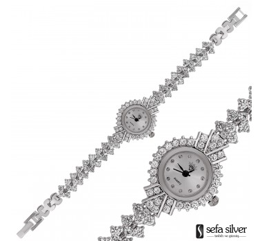 Gümüş Zirkon Taşlı Saat Gümüş Zirkon Taşlı Saat