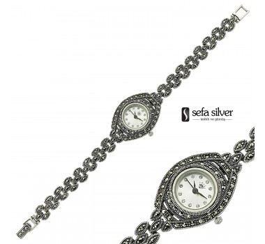 Zarif Margazit Taşlı Gümüş Saat Zarif Margazit Taşlı Gümüş Saat