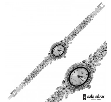 Zirkon Taşlı 925 Ayar Gümüş Saat Zirkon Taşlı 925 Ayar Gümüş Saat