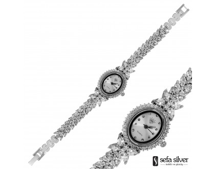 Zirkon Taşlı 925 Ayar Gümüş Saat