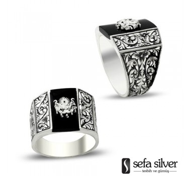 El Yapımı Armalı Gümüş Yüzük El Yapımı Armalı Gümüş Yüzük