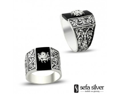 El Yapımı Armalı Gümüş Yüzük