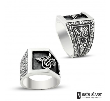 El Yapımı Gümüş Tuğralı Yüzük El Yapımı Gümüş Tuğralı Yüzük