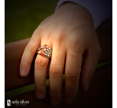 Elif Vavlı Akik Taşlı Gümüş Yüzük Elif Vavlı Akik Taşlı Gümüş Yüzük