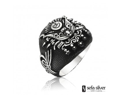 Oksitli Devlet Armalı Gümüş Yüzük