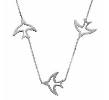 3'lü Kırlangıç Gümüş Kolye 3'lü Kırlangıç Gümüş Kolye