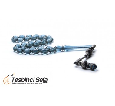 Kaza Püsküllü Mavi Ateş Kehribar Tesbih Kaza Püsküllü Mavi Ateş Kehribar Tesbih