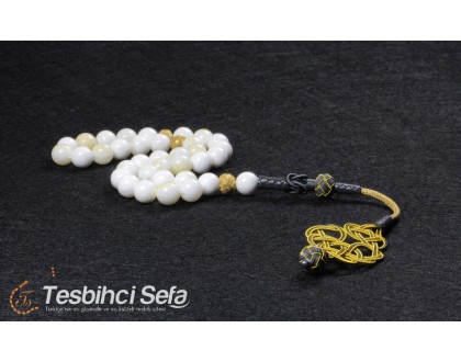 Sarı Kazaz Püsküllü Sedef Tesbih