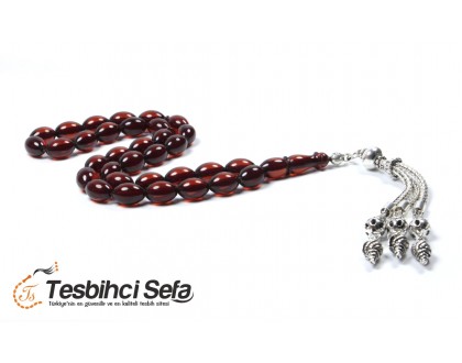 Osmanlı Formunda Ateş Kehribar tesbih