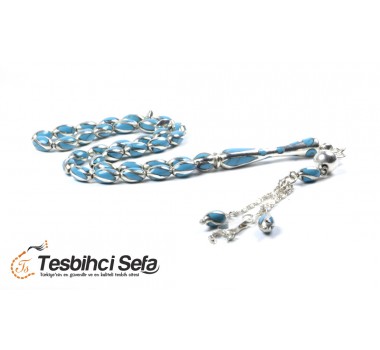 Turkuaz İşlemeli Gümüş Tesbih Turkuaz İşlemeli Gümüş Tesbih