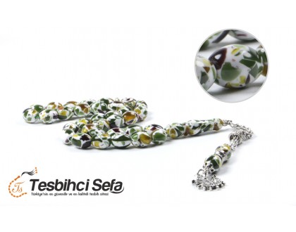 Yeşil Parçalı Kehribar Tesbih Yeşil Parçalı Kehribar Tesbih