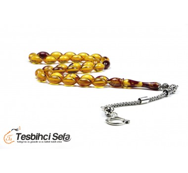 Arpa Kesim Ayyıldızlı Kehribar Tesbih Arpa Kesim Ayyıldızlı Kehribar Tesbih