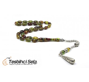 Karışık Yeşil Renkli Arpa Kesim Kehribar Karışık Yeşil Renkli Arpa Kesim Kehribar