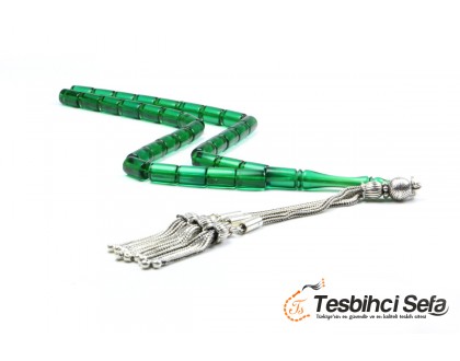 Özel Püsküllü Kesme Model Yeşil Ateş Kehribar