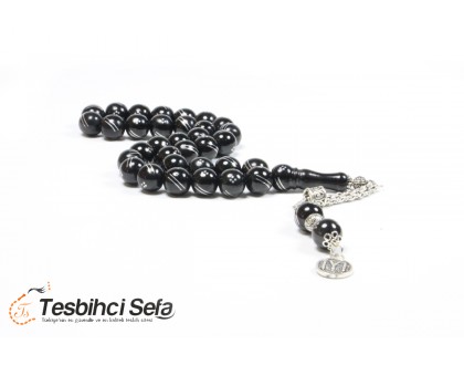 Gümüş Püsküllü Taneli Oltu Tesbih