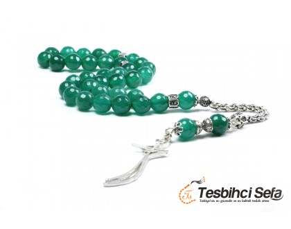 Özel Püsküllü Yeşil Akik